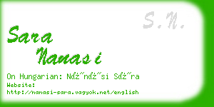 sara nanasi business card